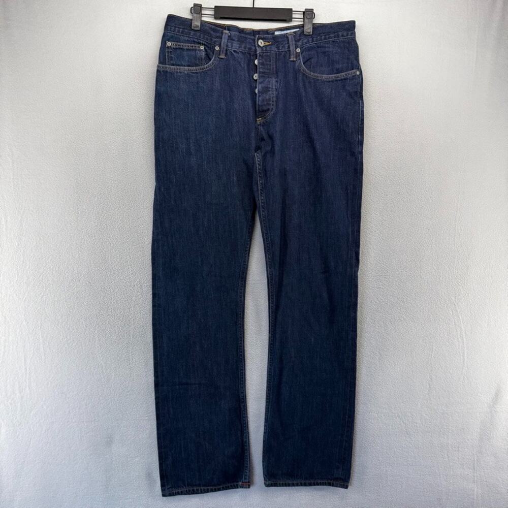 Gustin Jeans Men's 37 FITS 34x34 Blue Dark Raw Japanese Selvedge Denim Usa Made